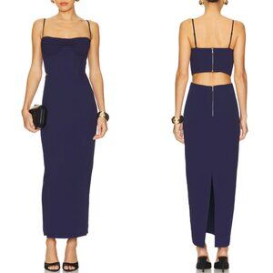 BEST Bardot Revolve Martini Midi Dress S/M/L Navy Blue Cocktail Party Cut Out